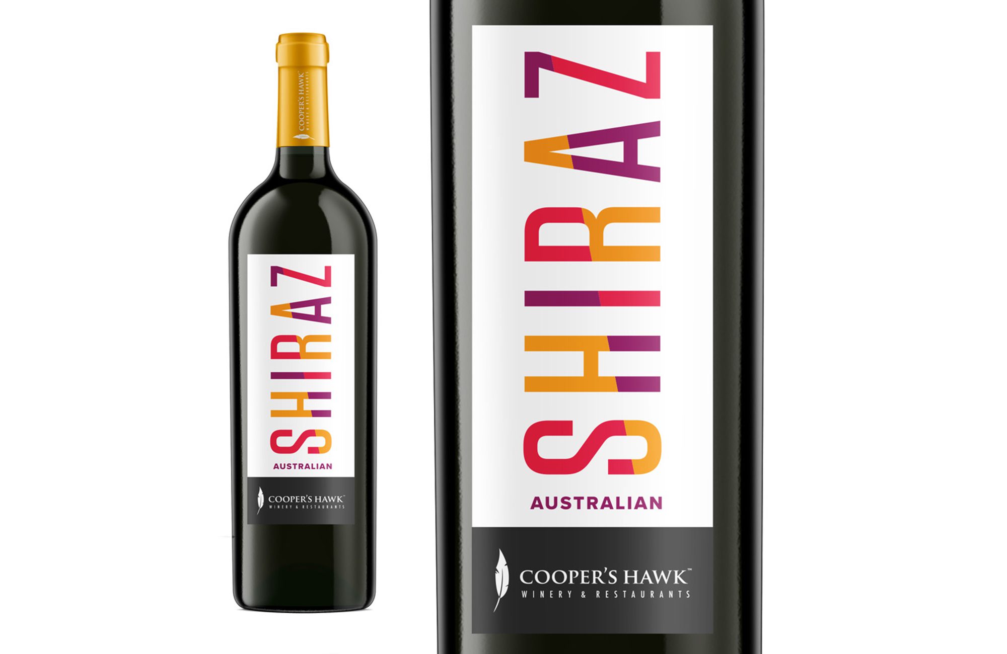 A bottle of shiraz australian wine.