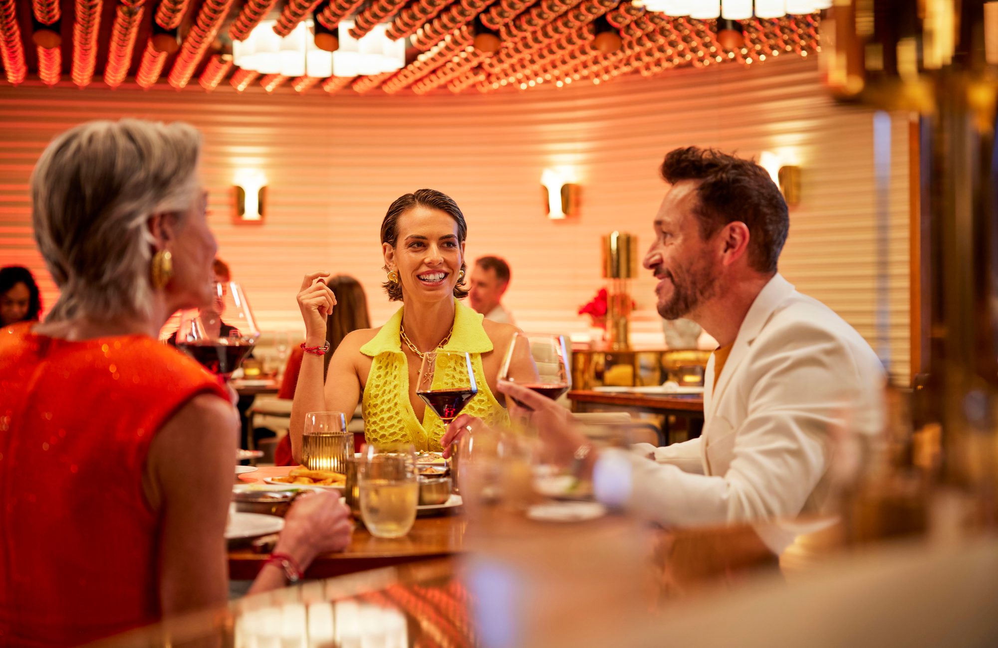 People celebrating at dinner