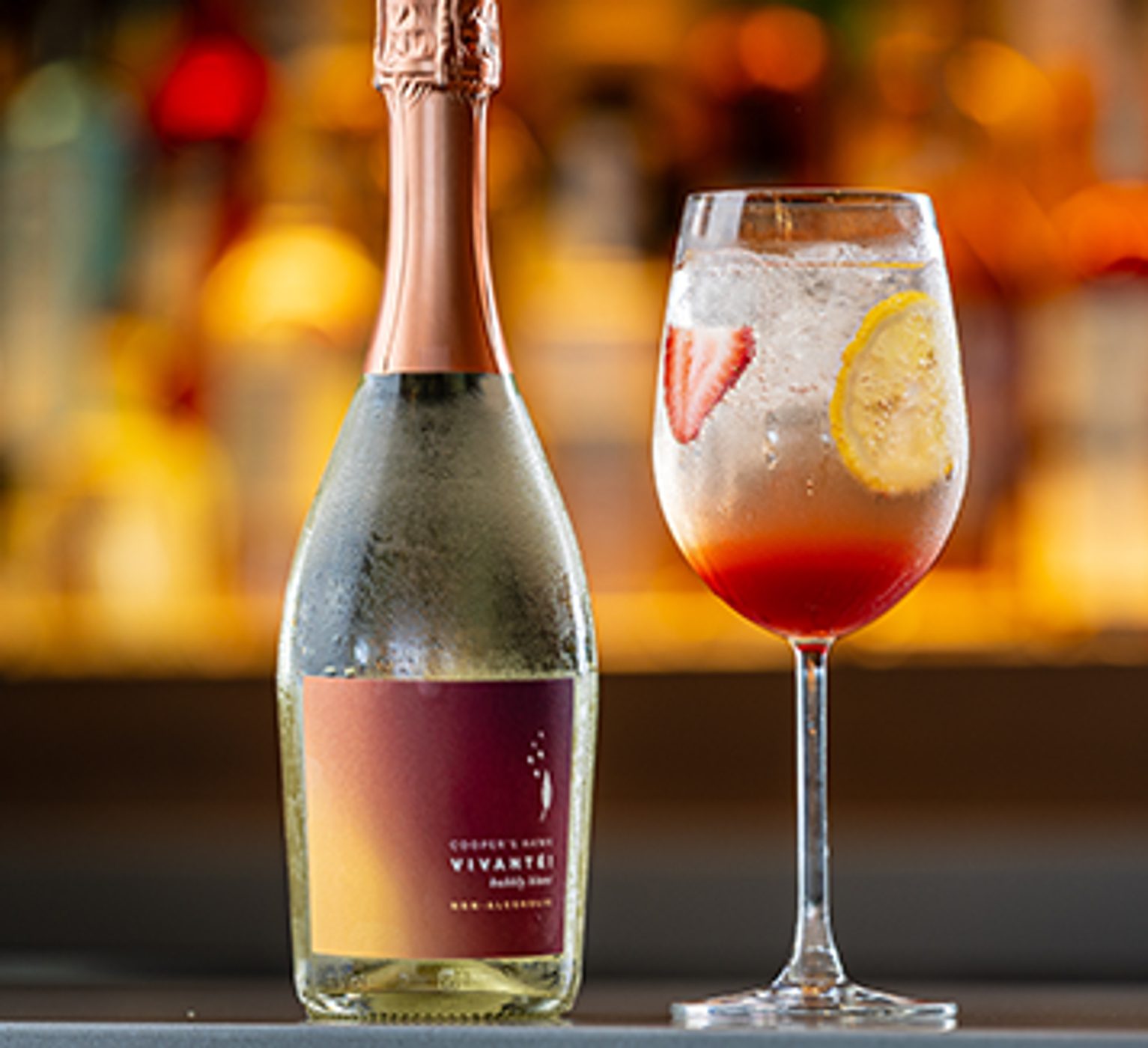 Vivante Image of bottle and cocktail