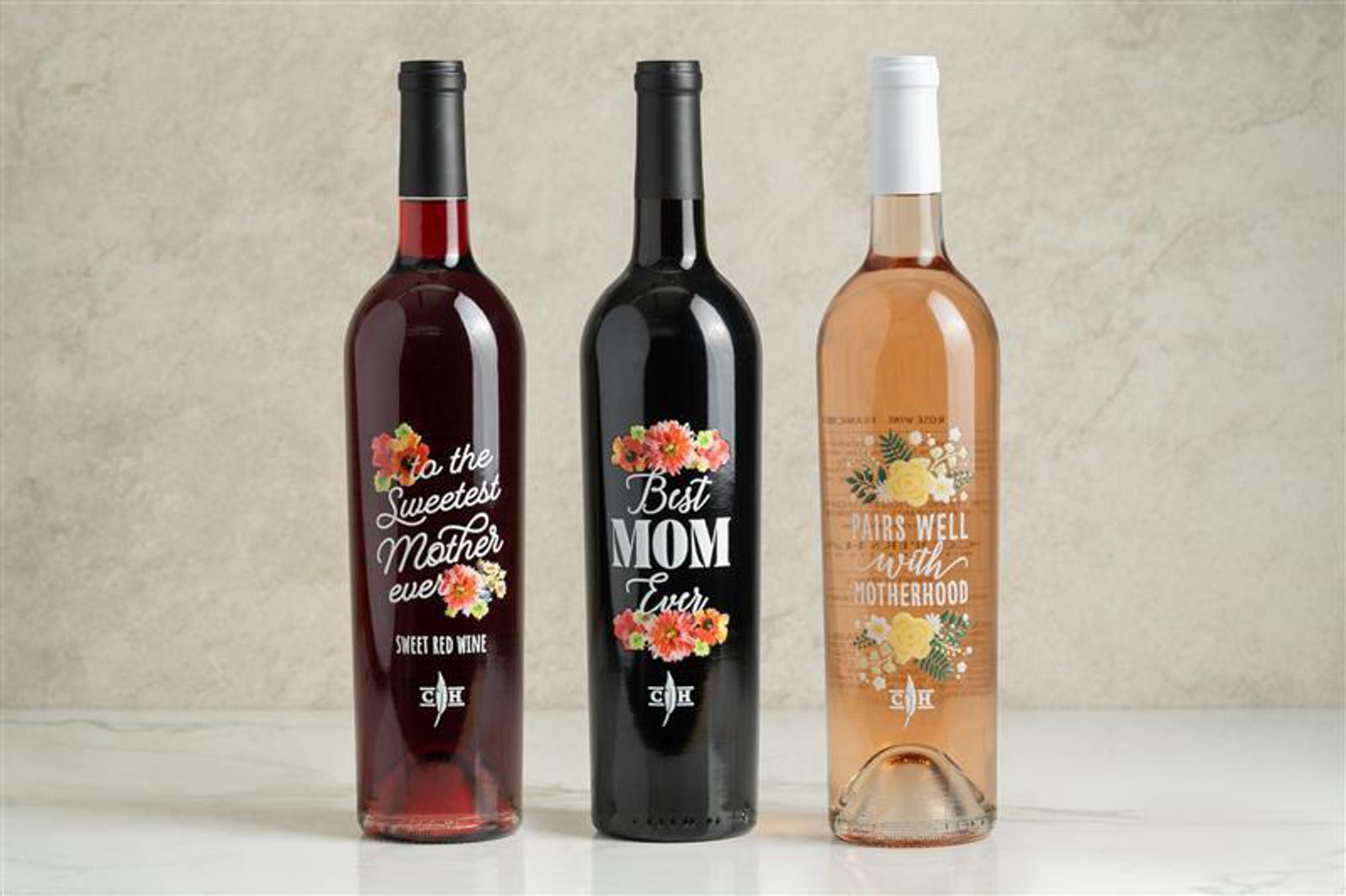 Embossed wine bottle group image