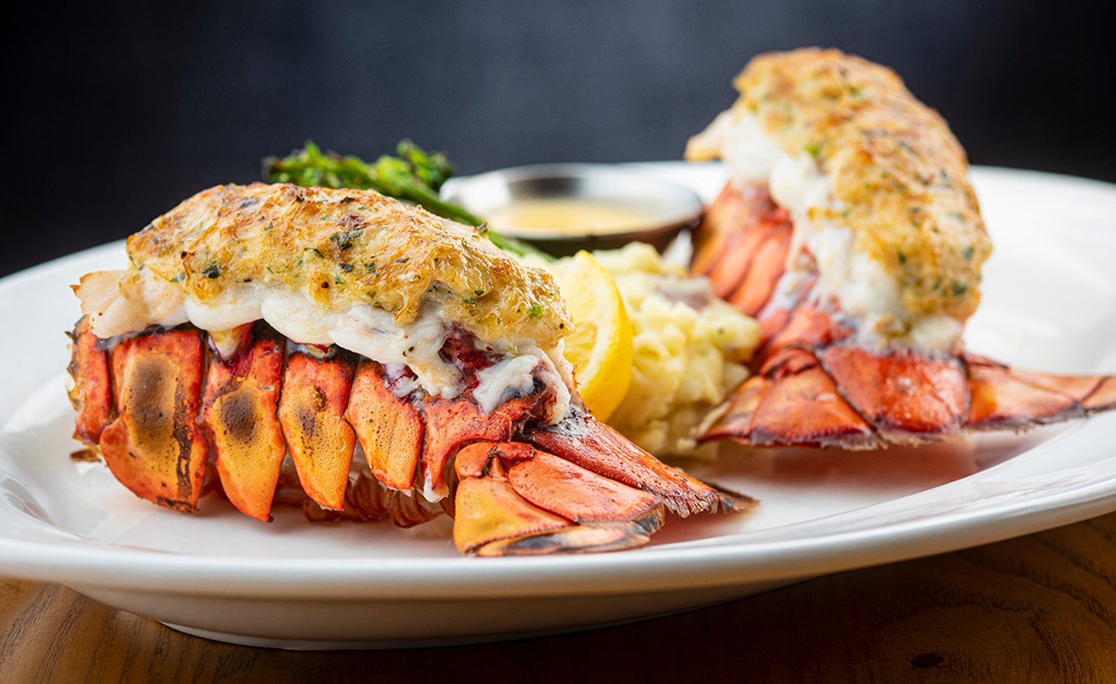 A plate of lobster tails.