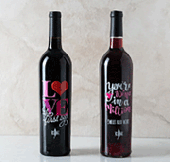Embossed V Day bottles