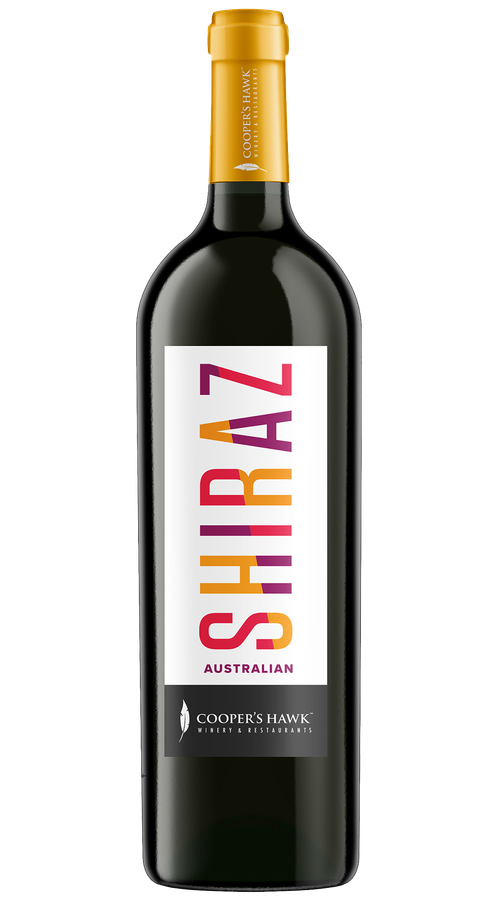 A bottle of shiraz australian wine.